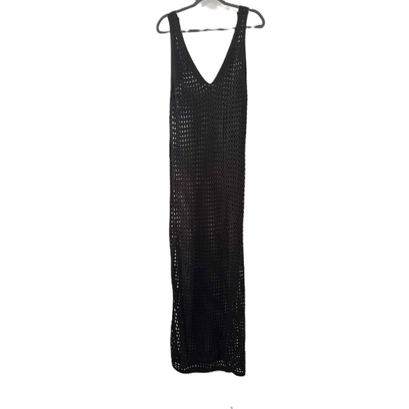 NWT Shade And Shore Dress Womens Size XL Black Sleeveless Mesh V Neck Swim Cover - Picture 10 of 10